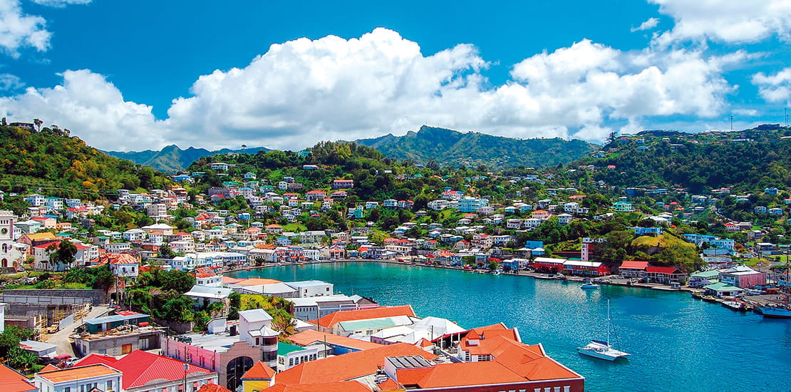 The harbour in St George’s, Grenada